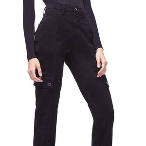Good American Black Slim Cargo Pants Size 8